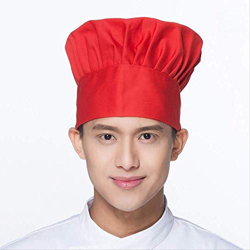 FHFF Gorro de cocinero Nuevo Unisex Hat Fold Cap Chef Hat Alta Calidad Venta Al Por Mayor Sólido Sushi Chef Camarero Sombreros Adultos Un Tamaño Foto