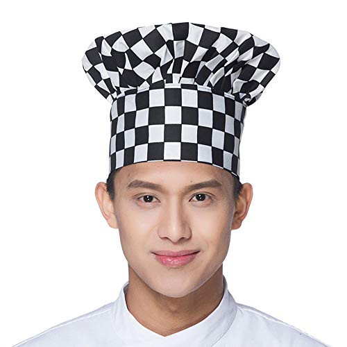 FHFF Gorro de cocinero Nuevo Unisex Hat Fold Cap Chef Hat Alta Calidad Venta Al Por Mayor Sólido Sushi Chef Camarero Sombreros Adultos Un Tamaño Foto