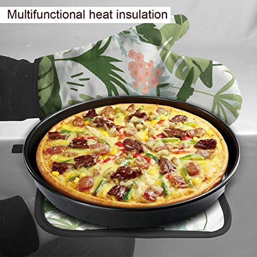 FHTDH Suministros de cocina, guantes de horno y juegos de ollas Oven Mitts and Pot Holders,Tropical Print Light Background Heat Resistant Reusable Kitchen Oven Mitts and Pot Holders for Kitchen,Baking