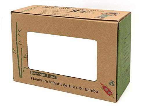 Fiambrera de Bambu Infantil ♻ Pack Tuper y Sandwichera de Fibra de Bambú - Material Ecologico, Reciclable, Biodegradable y Ligero - Apto para Lavavajillas - Lonchera Eco, Bio, Sin BPA - Ideal niños