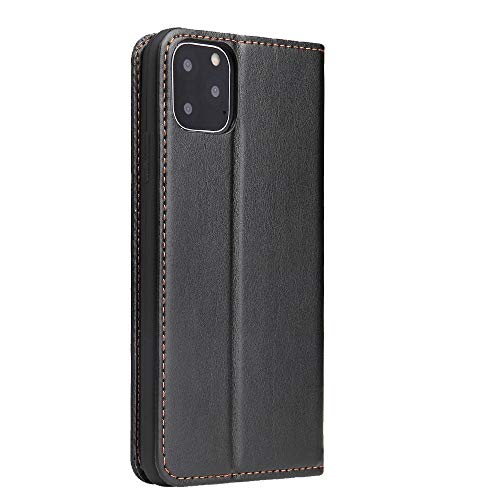 FIERRE SHANN Funda para iPhone 11 Pro MAX Piel sintética de Poliuretano termoplástico (TPU), con Tarjetero, Cierre magnético, Funda para iPhone 11 Pro MAX de 6,5 Pulgadas (2019), Color Negro