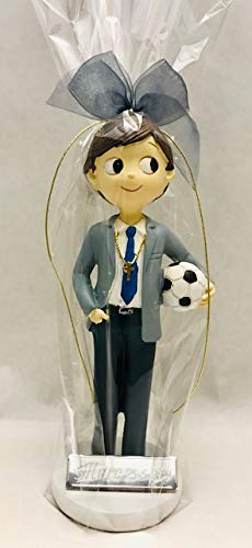 Figura comunión niño tarta GRABADA PERSONALIZADA figuras para pastel fútbol