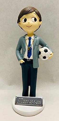 Figura comunión niño tarta GRABADA PERSONALIZADA figuras para pastel fútbol