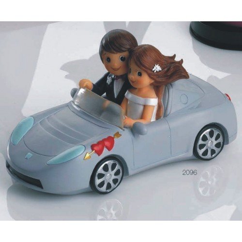 Figura GRABADA de boda novios en coche para tarta figuras PERSONALIZADAS