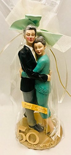 Figura pastel bodas de oro 50 aniversario GRABADA/figuras PERSONALIZADAS para tarta o regalo