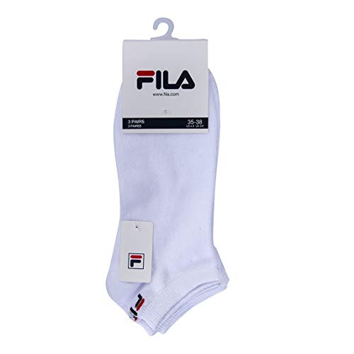 FILA - Calcetines invisibles para mujer (3 unidades) Blanco blanco 39-42