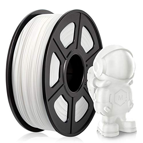 Filamento PLA 1,75 mm, Filamento PLA para impresora 3D, Filamento PLA 1 KG (2,2 lb) PLA Blanco