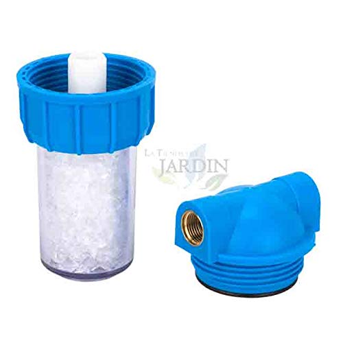 FILTRO ANTICAL calentadores y calderas 1/2" con vaso contenedor y filtro de polifosfatos. Elimina la capacidad incrustante de la cal.