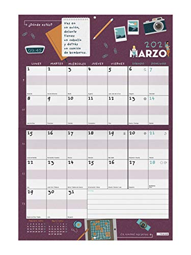 Finocam - Calendario de Pared 16 Meses 2020-2021 308x225 Mes Vista Ingenio Español