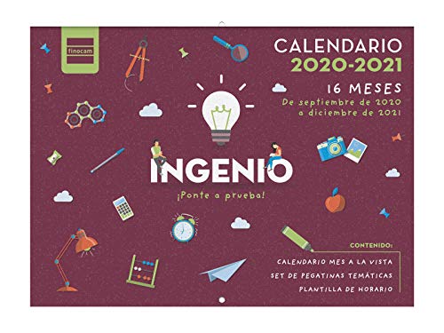 Finocam - Calendario de Pared 16 Meses 2020-2021 308x225 Mes Vista Ingenio Español