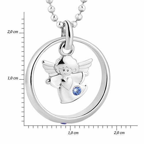 Fish - Colgante infantil de plata de ley con forma de ángel de la guarda, azul, empaquetado para regalo