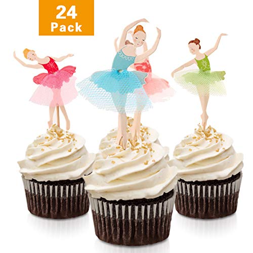 FishMM - Juego de 24 piezas de decoraci�n para tartas y cupcakes, dise�o de hadas