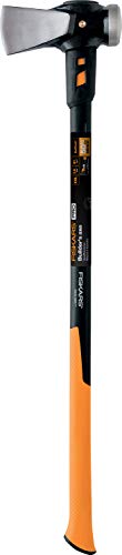 Fiskars Hacha IsoCore XXL, Para partir troncos y clavar cuñas, 92 cm, 5,22 kg, Negro/Naranja, 1020220