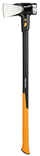 Fiskars Hacha IsoCore XXL, Para partir troncos y clavar cuñas, 92 cm, 5,22 kg, Negro/Naranja, 1020220