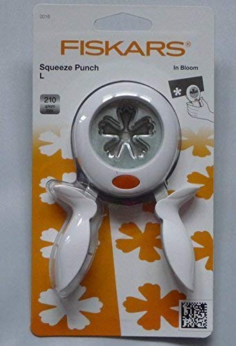 Fiskars Perforadora Squeeze Punch-Grande-Flor, Plateado, L