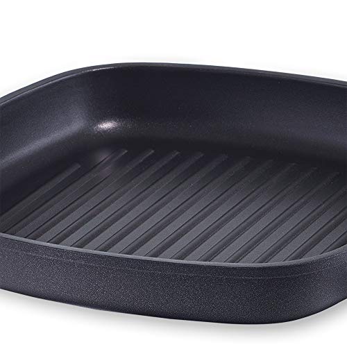 Fissler special grill / Sartén (28 x 28 cm) sartén revestida, sartén de aluminio para carne, revestimiento antiadherente - todas las estufas excepto la de inducción