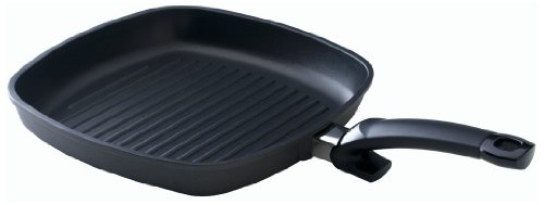 Fissler special grill / Sartén (28 x 28 cm) sartén revestida, sartén de aluminio para carne, revestimiento antiadherente - todas las estufas excepto la de inducción