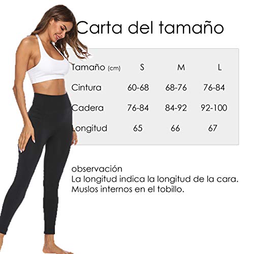 FITTOO Leggings Sin Costuras Mujer Pantalon Deportivo Alta Cintura Yoga Elásticos Seamless #1 Negro Large