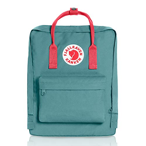 Fjällräven Kånken - Mochila, Unisex, Verde (Frost Green-Peach Pink), 38 x 27 x 13 cm