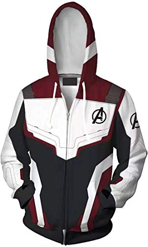 FLYCHEN Hombre Sudadera con Capucha 3D Impreso Avengers Endgame Film Superhero Men's Hoodie Personalizado - Burgundy - 2XL