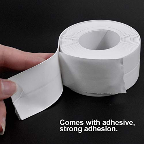 Fodlon Cinta Impermeable para Baño 3.2m*3.8cm Cinta Adhesiva para Fugas de Agua Cinta Aislante Blanca Antimoho Cinta Selladora Resistente al Agua para Bañeras Fregadero Inodoro Muebles Anticolisión