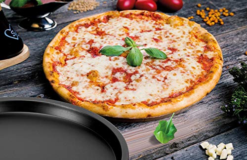 Formegolose 87532FG Molde para pizza, 32 cm, Acero, Negro