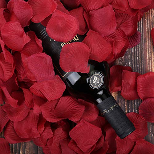 FORMIZON 3000 Piezas Pétalos de Rosa, Petalos Artificiales Confeti de Rosas, Hermosos Rojo Flores de Rose para el Día de San Valentín, Bodas, Fiestas