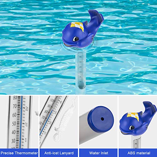 FORMIZON Termómetro para Piscina, Flotante Piscina Termómetro, Termómetro De Dibujos Animados Termómetros con Cuerda para Interiores y Exteriores Piscinas, Peces Estanques, Spas y Jacuzzis (Type 3)