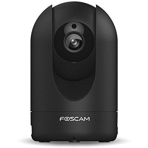 Foscam R2 BLACK - Cámara de seguridad con 2 MP, 1920 x 1080 Pixeles, P2P, IR Visión Nocturna, lector de tarjetas MicroSD, detección de movimiento, Negro