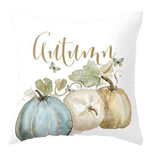 Fossrn Fundas Cojines 45x45 Calabaza Fundas de Almohada para Sofa Jardin Cama Decoración del Thanksgiving (01)