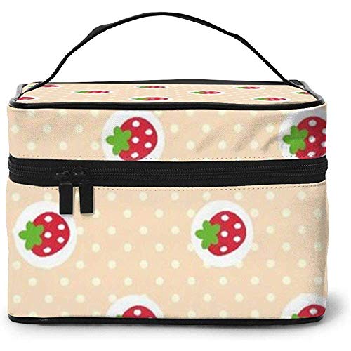 Fresas de Dibujos Animados Portátil Señoras Viaje Estuche cosmético Bolsa Almacenamiento Maquillaje Bolsa Multifunción Lavado Bolsa de Maquillaje de Gran Capacidad