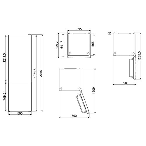 Frigorifico Combi Smeg Fc-203-pxne 200x60 Inox Display (a+++) Cajon 0º