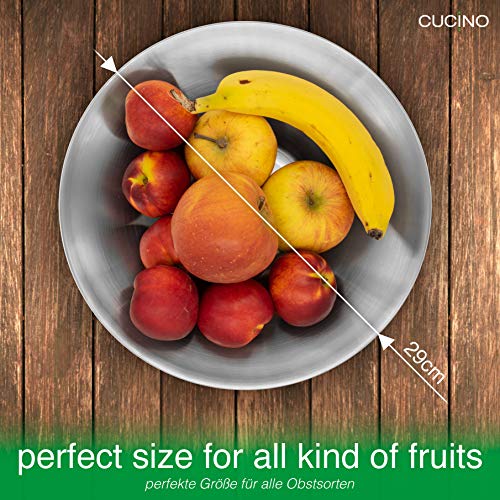 Frutero Acero Inoxidable de 29 cm de diámetro - Fruteros de Cocina Modernos y Decorativos, Ideal para Fruta o como Centro de Mesa Decorativo