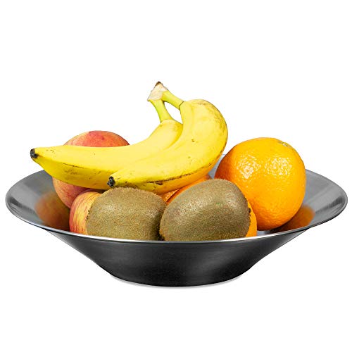 Frutero Acero Inoxidable de 29 cm de diámetro - Fruteros de Cocina Modernos y Decorativos, Ideal para Fruta o como Centro de Mesa Decorativo