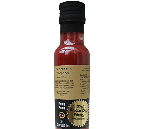 Frutos del Bosque con Trinidad Scorpion (100 ml.) / Ganador (Categoría Ultra-Hot) "Golden-Chile-Awards" Zestfest 2018, TX, EEUU / Nivel de picor: 9 von 10 (250 mil Scoville)