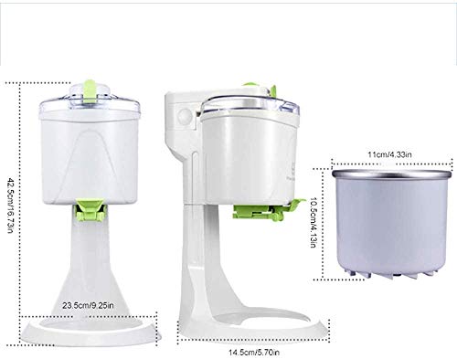 Fswallow Máquina para Hacer Helados, Hogar de Moda Pequeño 1L Alta Capacidad DIY Rápido Fácil Limpieza Suave Adecuado para Hacer una Variedad de Crema