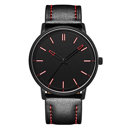 FUNBS Nuevo Reloj Informal de Negocios, Reloj Multifuncional, Reloj liviano para Hombres, Reloj de Cuarzo con cinturón, Bonito Reloj de Pulsera, fami Black