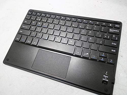 Funda con Teclado en Español (Letra Ñ Incluída) con Bluetooth y Touchpad para Tablet 10.1"