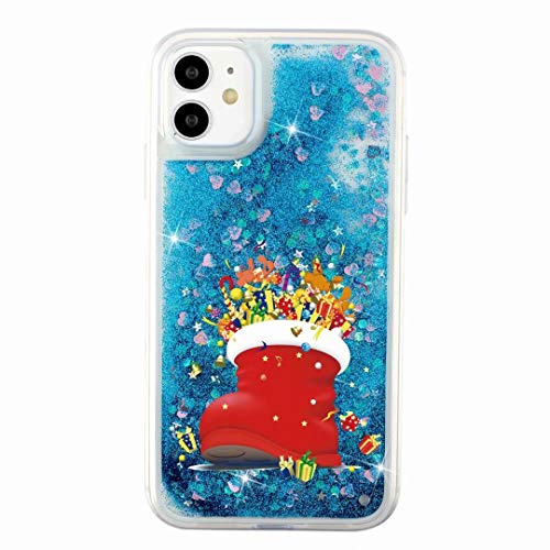 Funda de Navidad para Samsung Galaxy A21s con purpurina para Navidad con diseño de copo de nieve flotante, suave TPU muñeco de nieve con purpurina, color negro