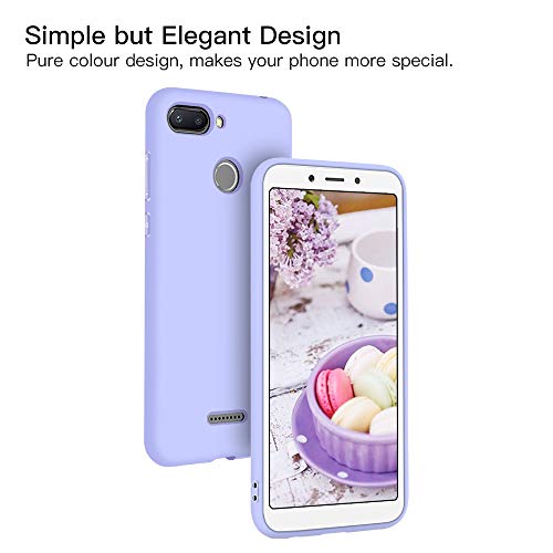 Funda para Xiaomi Redmi 6 Carcasa Silicona Xiaomi Redmi 6, Silicona Gel TPU Case Goma Colores del Caramelo Anti-Rasguño Resistente Ultra Suave Protectora Caso - Morado Claro