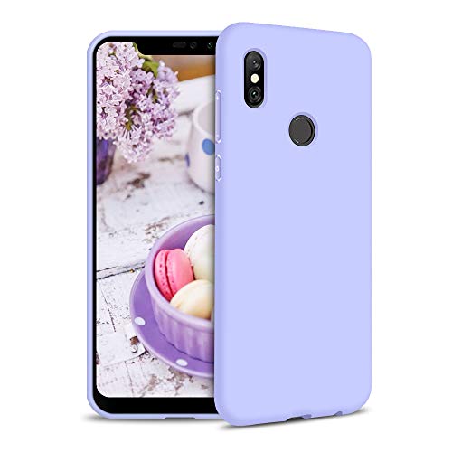 Funda para Xiaomi Redmi Note 6 Pro Carcasa Silicona Xiaomi Redmi Note 6 Pro, Silicona Gel TPU Case Goma Colores del Caramelo Anti-Rasguño Resistente Ultra Suave Protectora Caso - Morado Claro