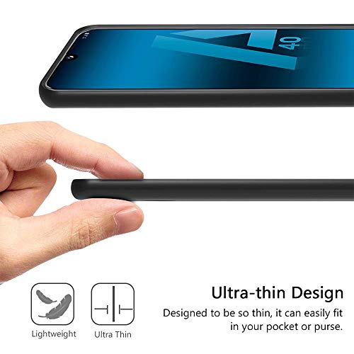 Funda Samsung Galaxy A40 + Protector de Pantalla de Vidrio Templado, Carcasa Ultra Fino Suave Flexible Silicona Colores del Caramelo Protectora Caso Anti-rasguños Back Case - Negro