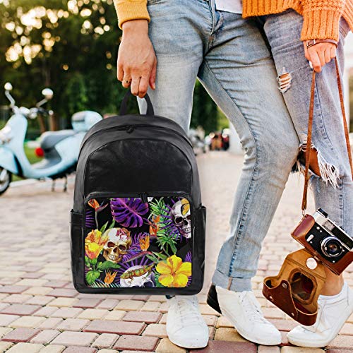 Funnyy - Mochila con diseño de Calavera de azúcar, Rana, Hojas de Flores, Bolso de Hombro, Senderismo, Camping, Mochila Escolar, Bolsa de Viaje, para niños, niñas, Hombres, Mujeres