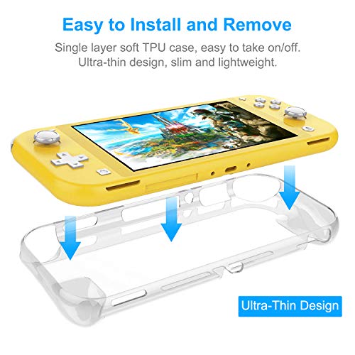 FYOUNG Funda para Nintendo Switch Lite 2019 con Protector Pantalla, Kit de Accesorios Incluso Carcasa Protectora de TPU Suave y Cristal Vidrio Templado para Switch Lite Consola