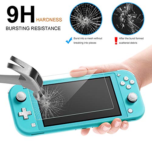 FYOUNG Funda para Nintendo Switch Lite 2019 con Protector Pantalla, Kit de Accesorios Incluso Carcasa Protectora de TPU Suave y Cristal Vidrio Templado para Switch Lite Consola