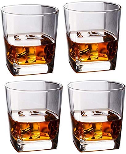 FZC-YM Juego de 4 Vasos de Whisky, Vasos de Bourbon para cócteles Antiguos, Vasos de Whisky, cristalería Rocks