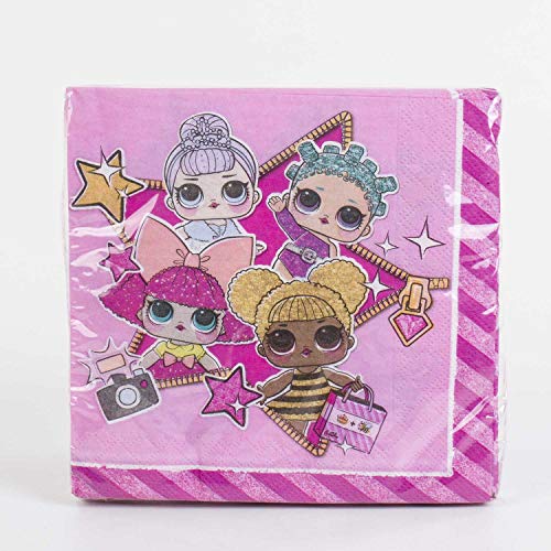 Gabiano- L.O.L. Lol Surprise Pack20 servilleta papel 30c m, Color rosa, 1 paquete (76987) , color/modelo surtido