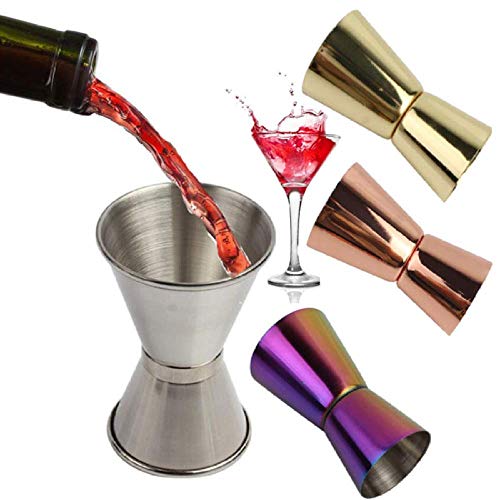 Gadget De Cocina 15 / 30ml Coctelera De Acero Inoxidable Vaso De Medida Copa De Doble Disparo Bebida Medidor De Espíritu Jigger Utensilios De Cocina Barra De Herramientas Ideal Para Su Cocina Oro rosa