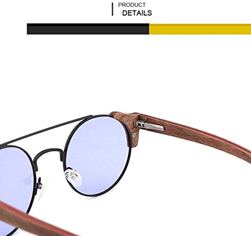 Gafas de sol de madera para hombres y mujeres Gafas ópticas de madera retro unisex Luz polarizada resistente a los rayos UV Gafas de sol de madera para hombres y mujeres Lente TAC (Color: A)