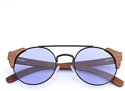Gafas de sol de madera para hombres y mujeres Gafas ópticas de madera retro unisex Luz polarizada resistente a los rayos UV Gafas de sol de madera para hombres y mujeres Lente TAC (Color: A)